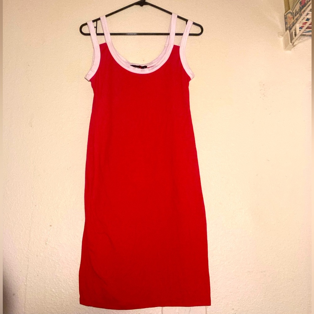 Red and white dress